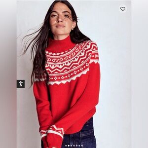 NEW! BODEN Marion Fair Isle Wool Mock Neck Sweater